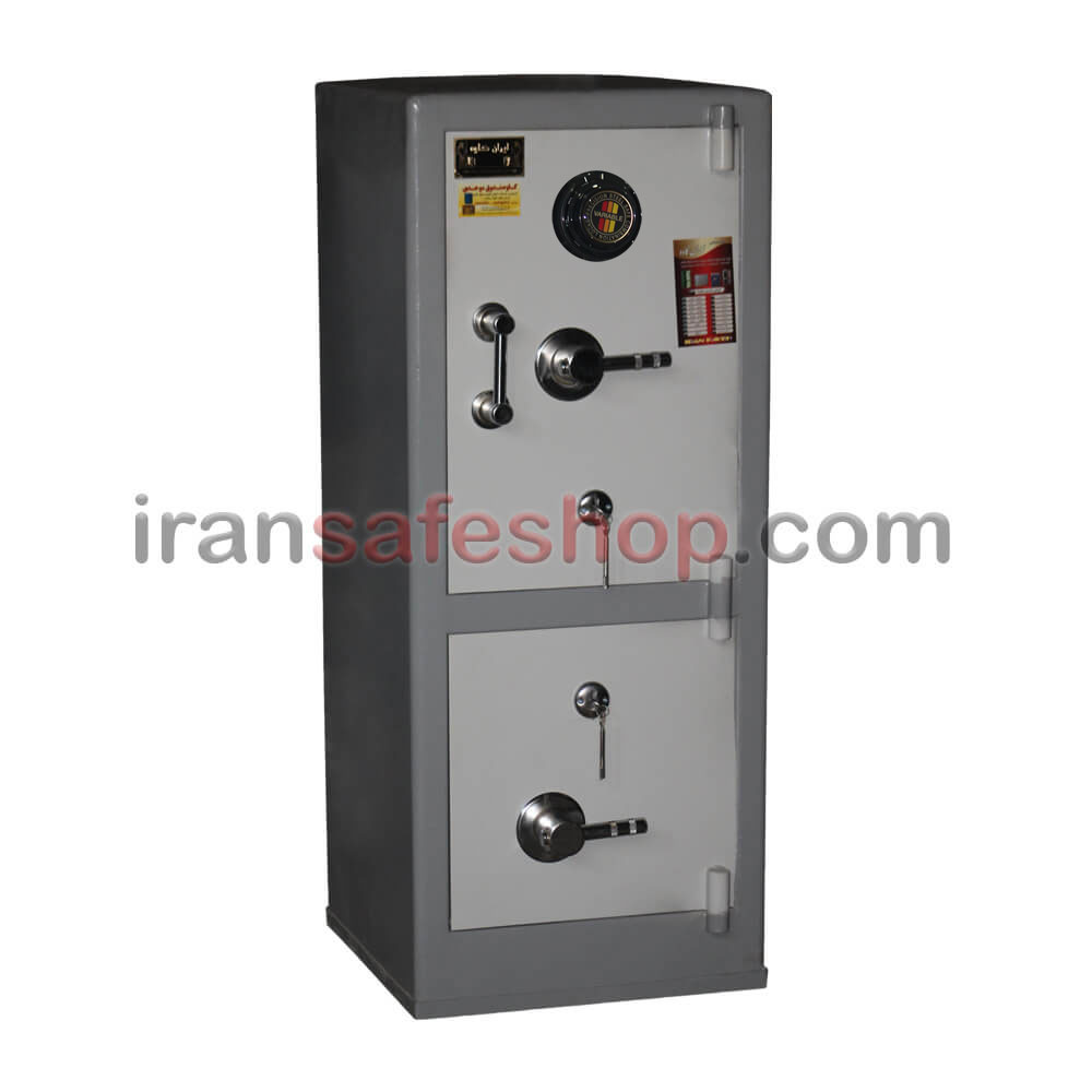 گاوصندوق نسوز ایران کاوه مدل 1200 دو طبقه رمز مکانیکی
